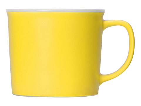 Матовая кружка Nancy 360 мл цветная снаружи, белая внутри, желтый - рис 2.