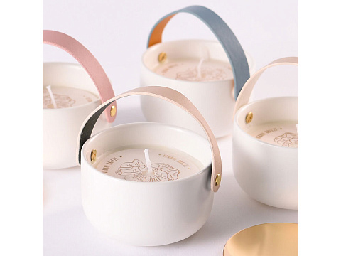 Свеча Valerie Concept с крышкой CNDL 5 BG, белый/бежевый - рис 3.