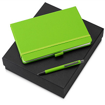 Подарочный набор Vision Pro soft-touch с ручкой и блокнотом А5, зеленое яблоко