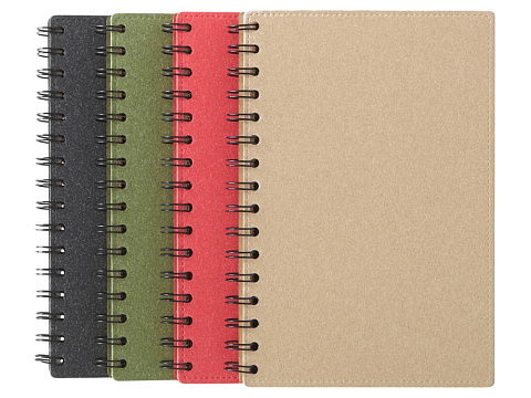 Блокнот на спирали в картонной обложке с переработанной бумагой Mania, красный - рис 5.