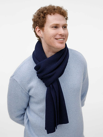 Шарф Nobilis Mono, темно-синий - рис 6.