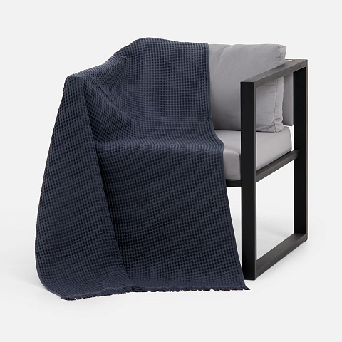 Плед вафельный Elenglect, темно-серый - рис 5.