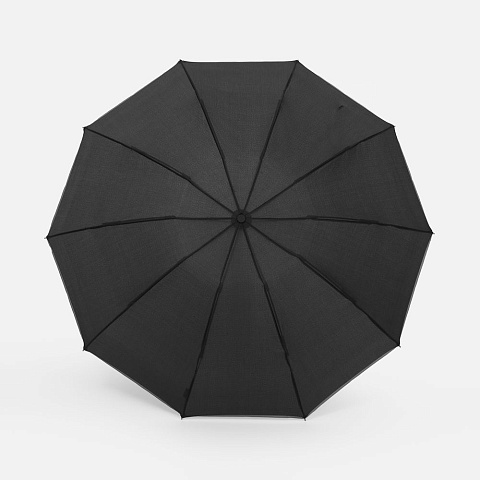 Зонт обратного сложения Norsken с фонариком, черный - рис 3.