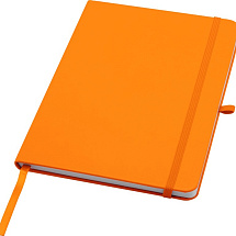 Teak блокнот А5 из переработан. материала в твердой обложке с линован. страницами - Оранжевый