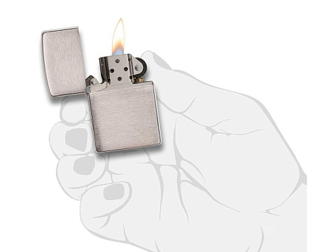 Зажигалка ZIPPO Classic с покрытием Brushed Chrome, латунь/сталь, серебристая, матовая, 38x13x57 мм - рис 3.