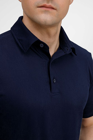 Рубашка поло унисекс Senti, темно-синяя - рис 7.