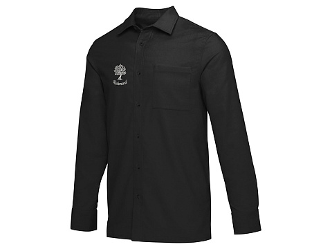 Alum вельветовая рубашка унисекс - сплошной черный - рис 4.