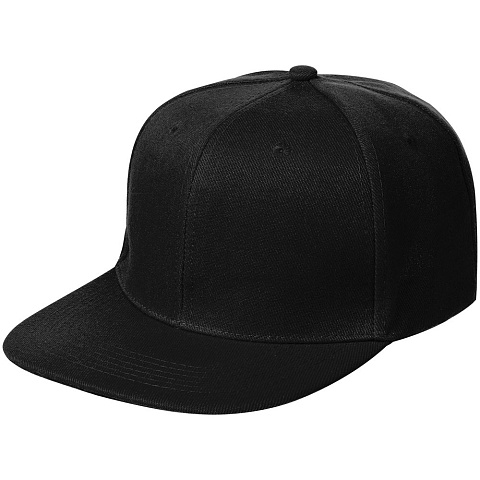 Бейсболка Snapback с прямым козырьком, черная - рис 2.