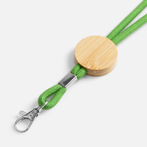 Шнурок для бейджа Tube Wood, зеленый - рис 4.