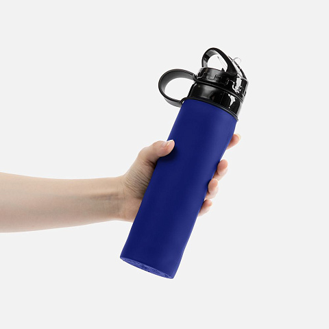Складная бутылка для воды Langfossen, синяя - рис 7.