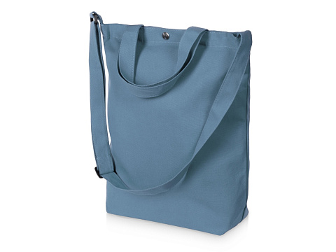 Сумка Helfer из хлопка на кнопке с регулирующейся лямкой, антрацит - рис 2.