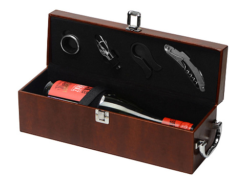 Набор аксессуаров для вина в подарочной коробке Fabrizio, коричневый - рис 3.