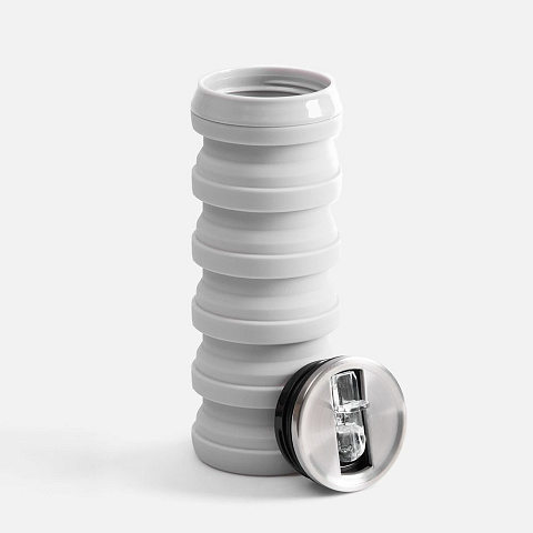 Складная бутылка для воды Folla, серая - рис 4.