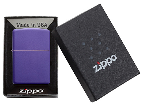 Зажигалка ZIPPO Classic с покрытием Purple Matte, латунь/сталь, фиолетовая, матовая, 38x13x57 мм - рис 7.