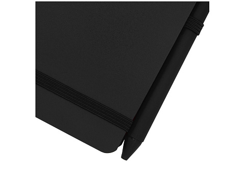 Блокнот Thalaasa формата А6 в твердой обложке из океанического пластика с шариковой ручкой - сплошной черный - рис 5.