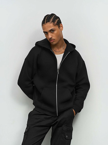 Толстовка унисекс на молнии Jelo, серый меланж - рис 6.