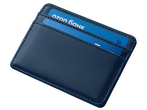 Картхолдер для двух карт и наличных денег с зажимом Crave, темно-синий - рис 4.