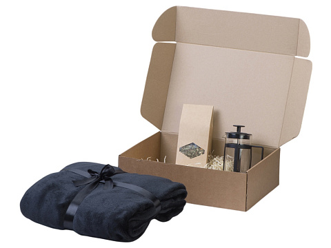 Подарочный набор Tea time с пледом, черный - рис 2.