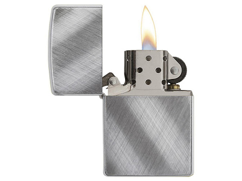 Зажигалка ZIPPO Classic с покрытием Brushed Chrome, латунь/сталь, серебристая, матовая, 38x13x57 мм - рис 2.