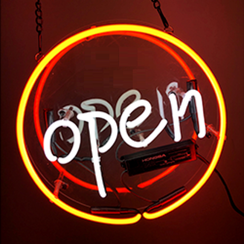 Неоновый настенный светильник "Open"