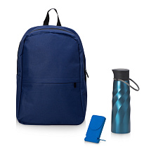 Подарочный набор с магнитным аккумулятором и бутылкой для воды Waterpower, синий