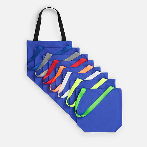 Шопер B5, синий с широкими черными ручками - рис 3.