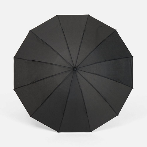 Зонт складной Skymate с УФ-защитой и ручкой-карабином, черный - рис 3.