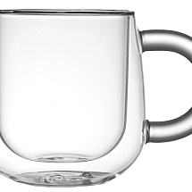 Кружка с двойными стенками с широкой ручкой Fog, прозрачный