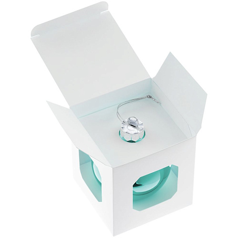 Елочный шар Finery Gloss, 8 см, глянцевый бирюзовый - рис 4.