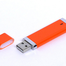 USB-флешка промо на 64 Гб прямоугольной классической формы, оранжевый