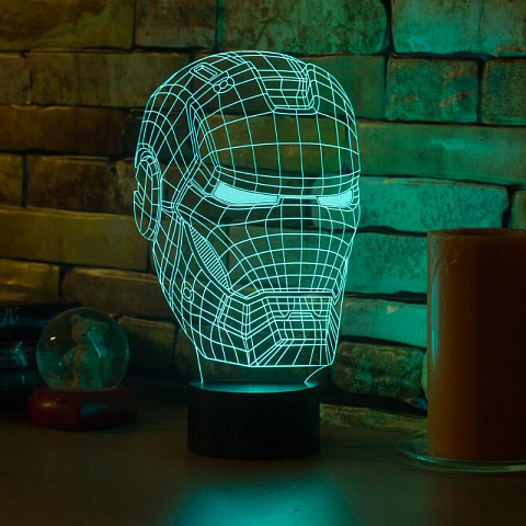 3D лампа Шлем железного человека - рис 5.