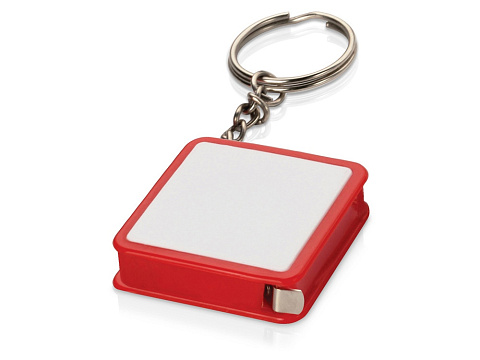 Брелок-рулетка, 1 м., белый/красный - рис 2.