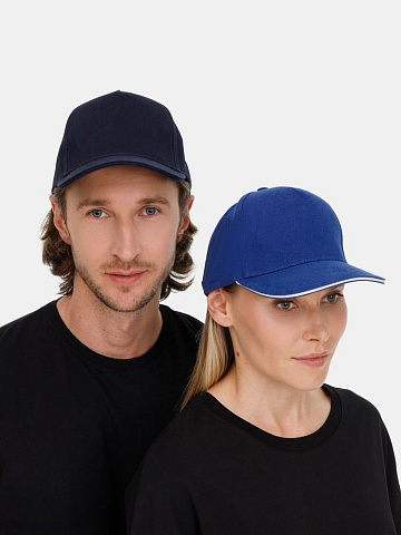 Бейсболка Classic 2.0, ярко-синяя с белым кантом - рис 13.