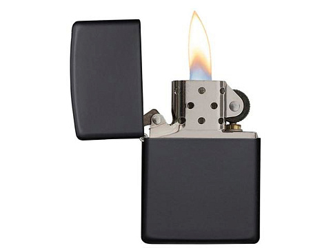 Зажигалка ZIPPO Classic с покрытием Black Matte, латунь/сталь, чёрная, матовая, 38x13x57 мм - рис 4.