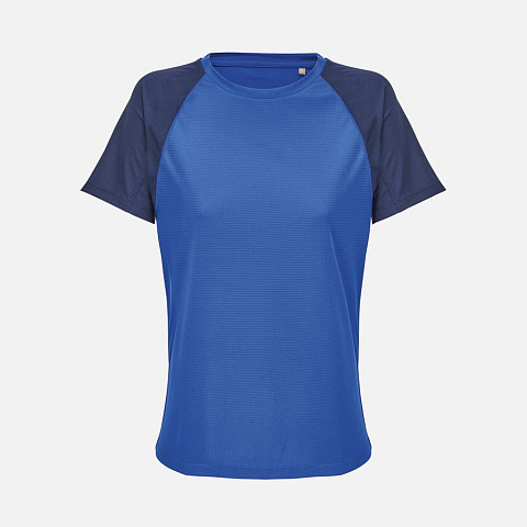 Футболка спортивная женская Vortex Women, темно-синяя с ярко-синим - рис 2.