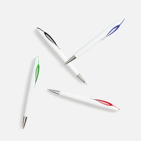 Ручка шариковая Nave, белая с зеленым - рис 5.