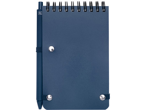 Блокнот Thalaasa формата А6 в твердой обложке из океанического пластика с шариковой ручкой - Синий - рис 3.