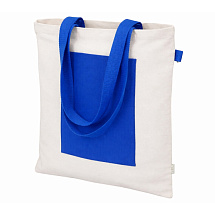 Сумка для покупокTopiс из переработанных материалов с наружным цветным карманом, синий