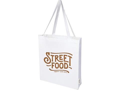 Madras эко- сумка с ластовицей из переработанного хлопка, сертифицированного согласно GRS, плотностью 140 г/м² - Белый - рис 6.