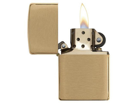 Зажигалка ZIPPO с покрытием Brushed Brass, латунь/сталь, золотистая, матовая, 38x13x57 мм - рис 2.