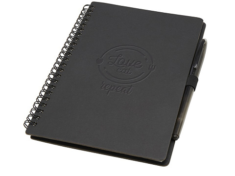 Slate многоразовый набор из блокнота в мягкой обложке и ручки - сплошной черный - рис 7.