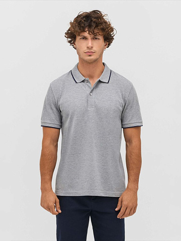 Рубашка поло унисекс Palermo, темно-синяя с белым - рис 5.