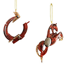 Елочные игрушки (Лошадь+Подкова).Символы года Гранат