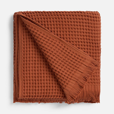 Плед вафельный Elenglect, оранжевый - рис 3.