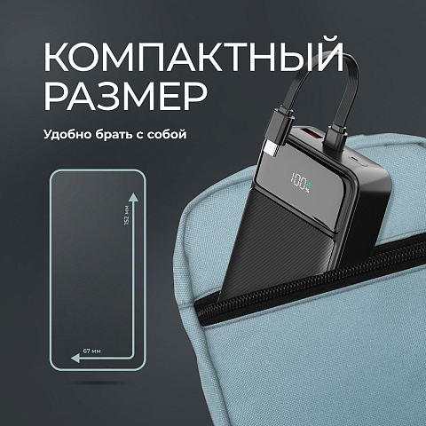 Внешний АКБ NRG Turbo V4c 20000 мА-ч, дисплей, черный, Deppa - рис 5.