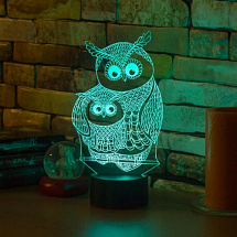 3D светильник Сова с совенком