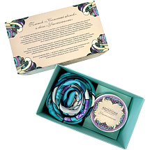 Набор: платок Каменный цветок и свеча Утонченность