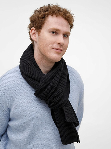 Шарф Nobilis Mono, черный - рис 6.