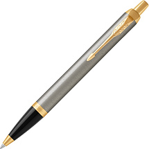 Ручка шариковая Parker IM Core Brushed Metal GT, серебристый/золотистый