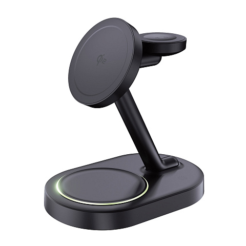 Беспроводная зарядная станция 3 в 1 MagSafe QI2 NEO Galaxy, черная, Deppa - рис 2.